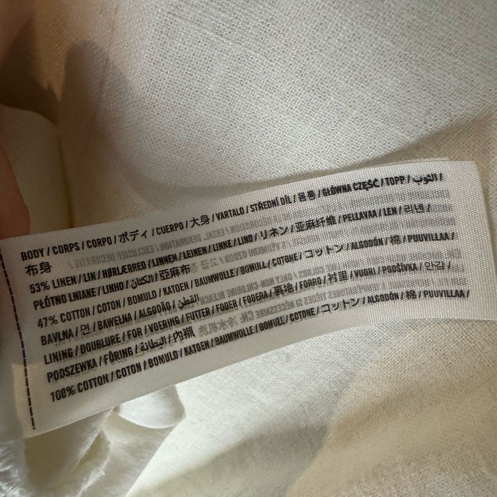 Abercrombie & Fitch Linen Sleeveless Shift Dress Women’s XL White Mini - Picture 6 of 6